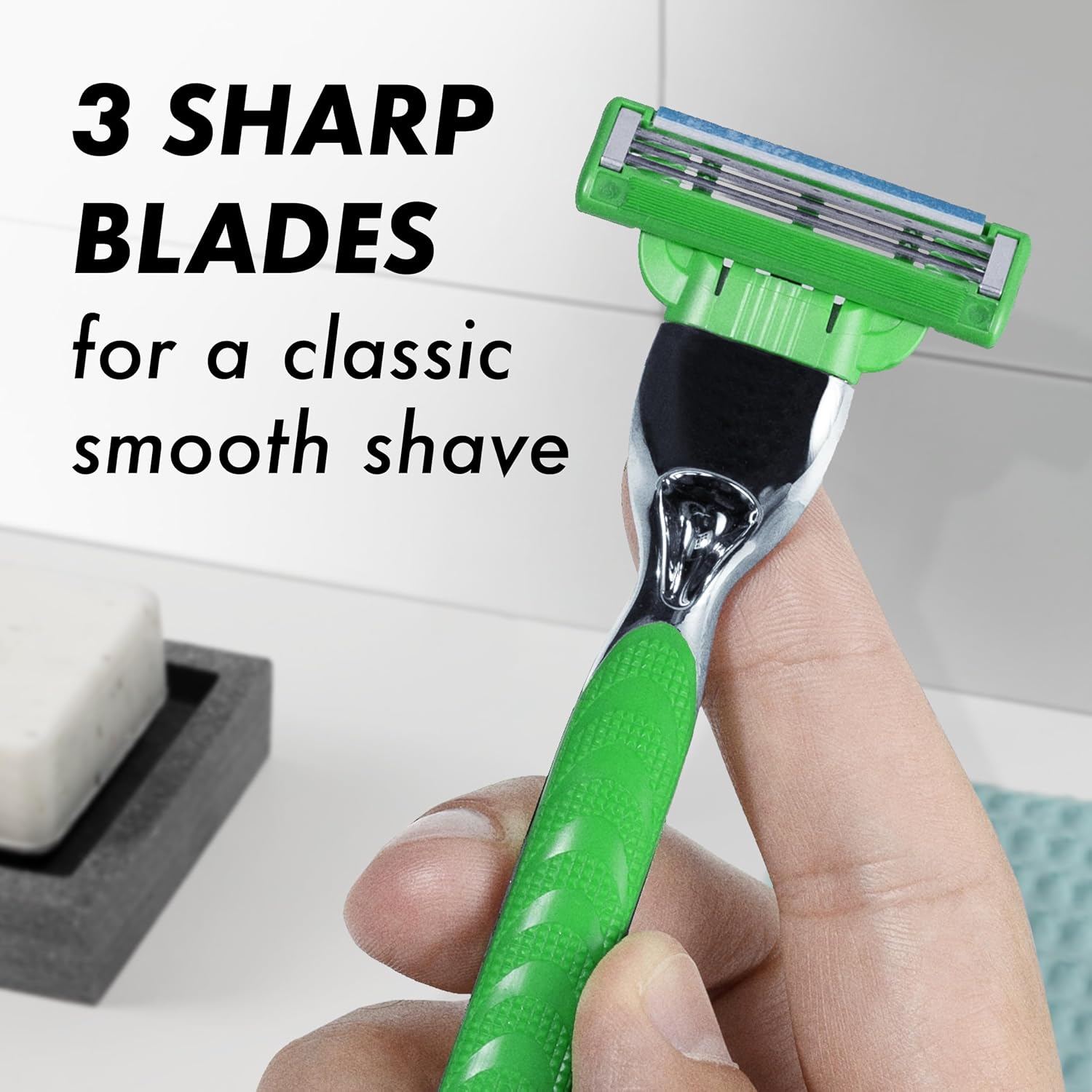 enhanced lubricating gel strip (vs. standard mach3) for sensitive-skin glide