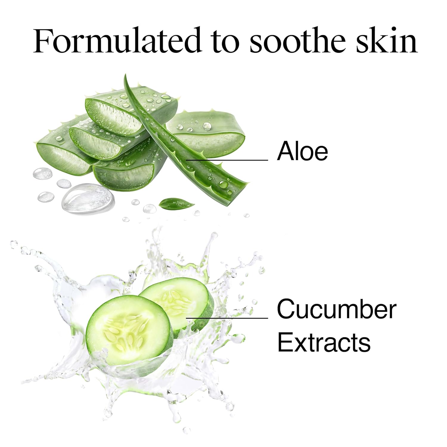 enriched with aloe vera and cucumber for soothing and conditioning