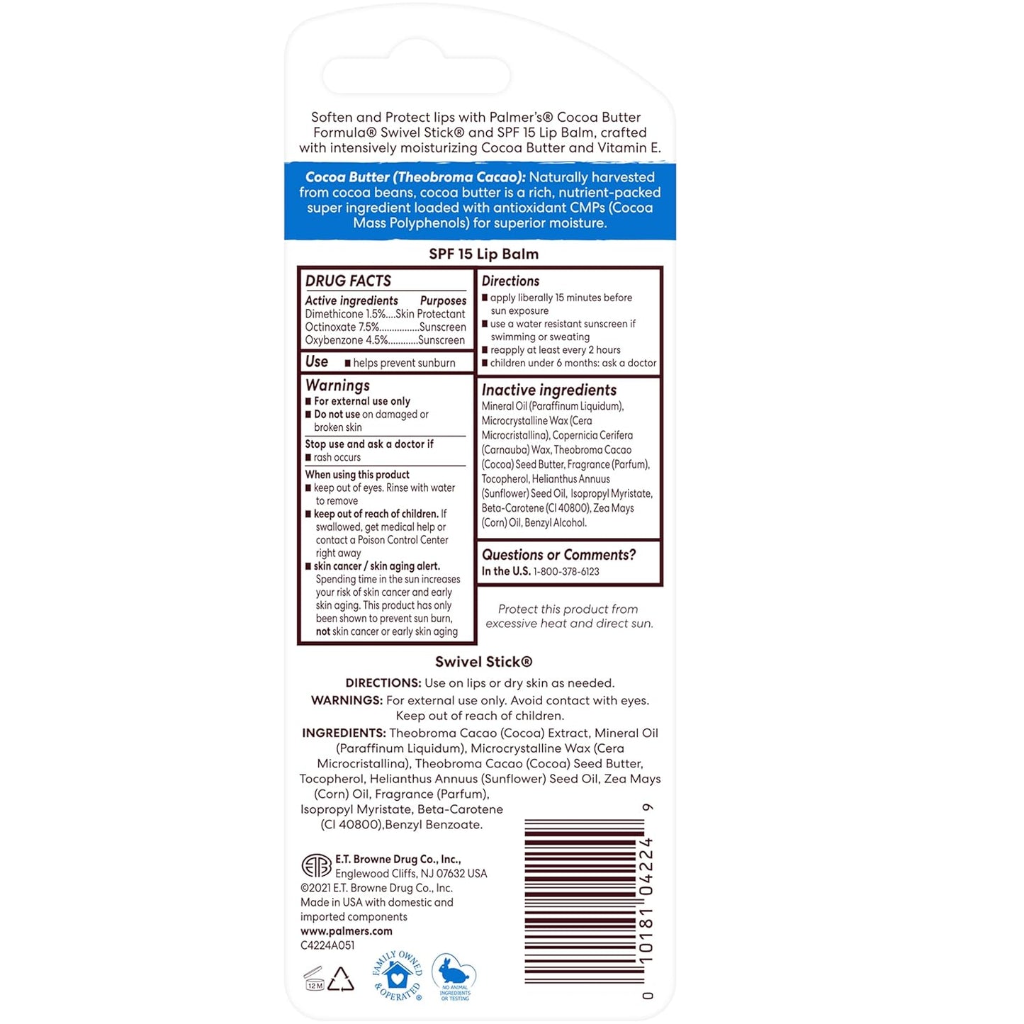 enriched with vitamin e and cocoa butter-derived essential fatty acids