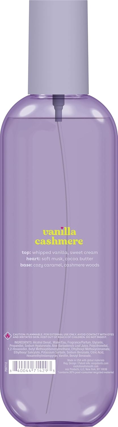 eos Cashmere Body Mist – Premium Gourmand Fragrance Experience, Whipped Vanilla Caramel Hair and Body Spray