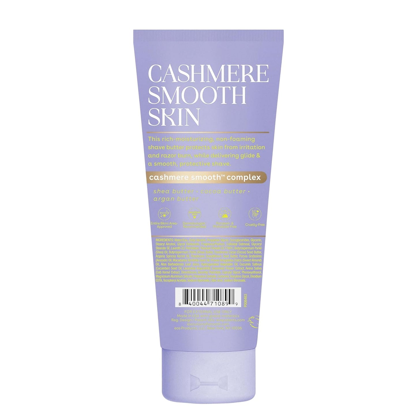 eos Cashmere Skin Collection Shave Butter – Mindful Bath Time Shave Cream for Women, Non-Foaming Sensitive Skin, 7 fl oz