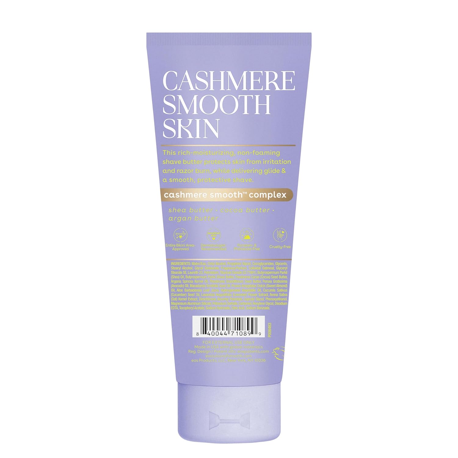 eos Cashmere Skin Collection Shave Butter – Mindful Bath Time Shave Cream for Women, Non-Foaming Sensitive Skin, 7 fl oz