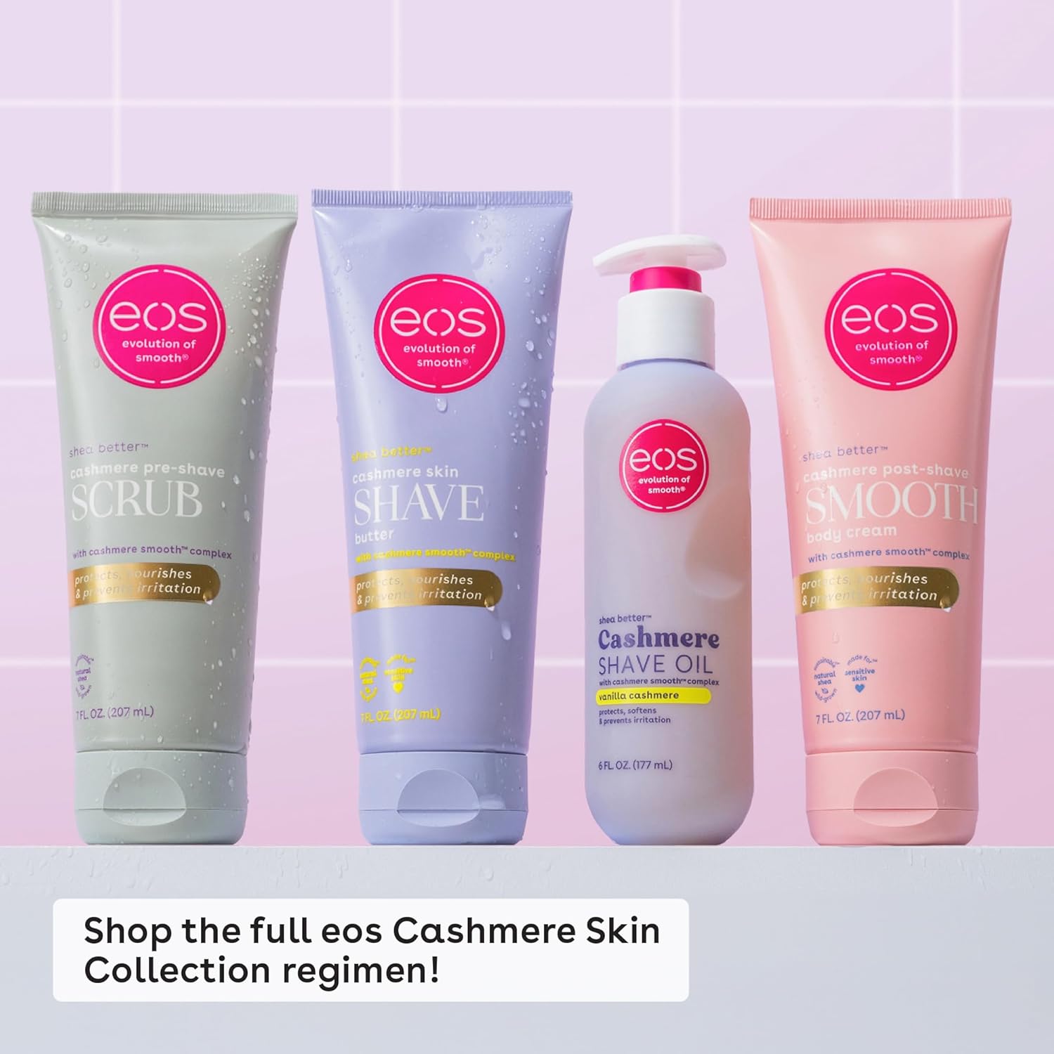 eos Cashmere Skin Collection Shave Butter – Mindful Bath Time Shave Cream for Women, Non-Foaming Sensitive Skin, 7 fl oz