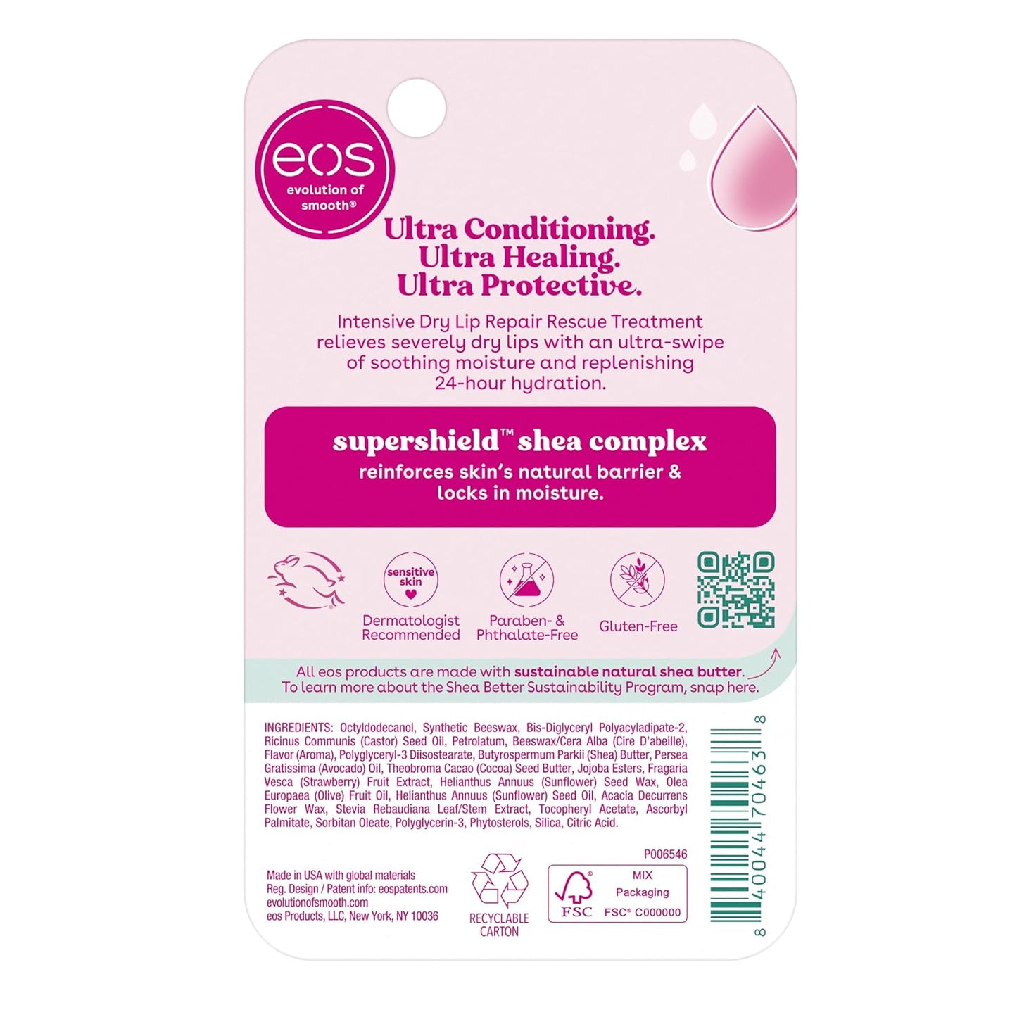 eos The Hero Lip Repair Overnight Treatment for Nightly Self-Care Ritual, 24HR Hydration