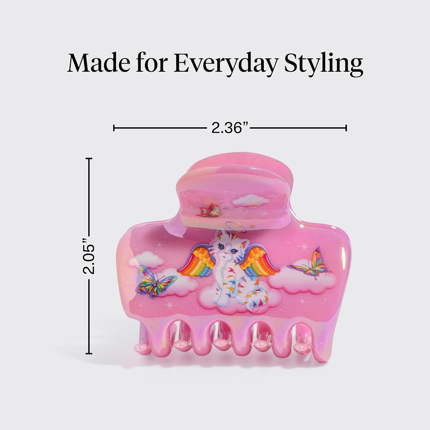 ergonomic curved silhouette that hugs hair for half-up styles, twists, and low buns