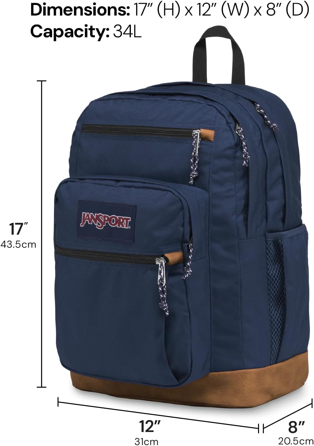 ergonomic s-curve shoulder straps with fully padded back panel for load support