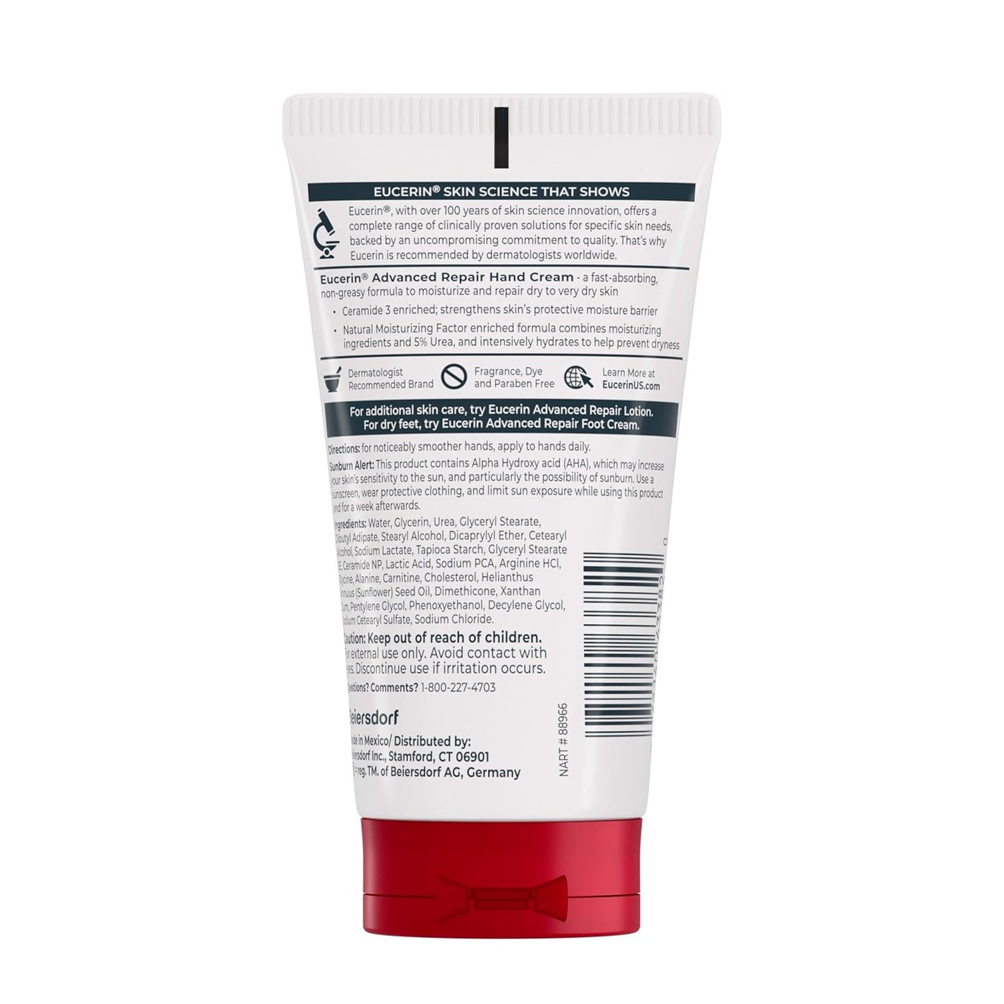 Eucerin Advanced Repair Hand Cream – Clean, Fragrance-Free Essentials Tube