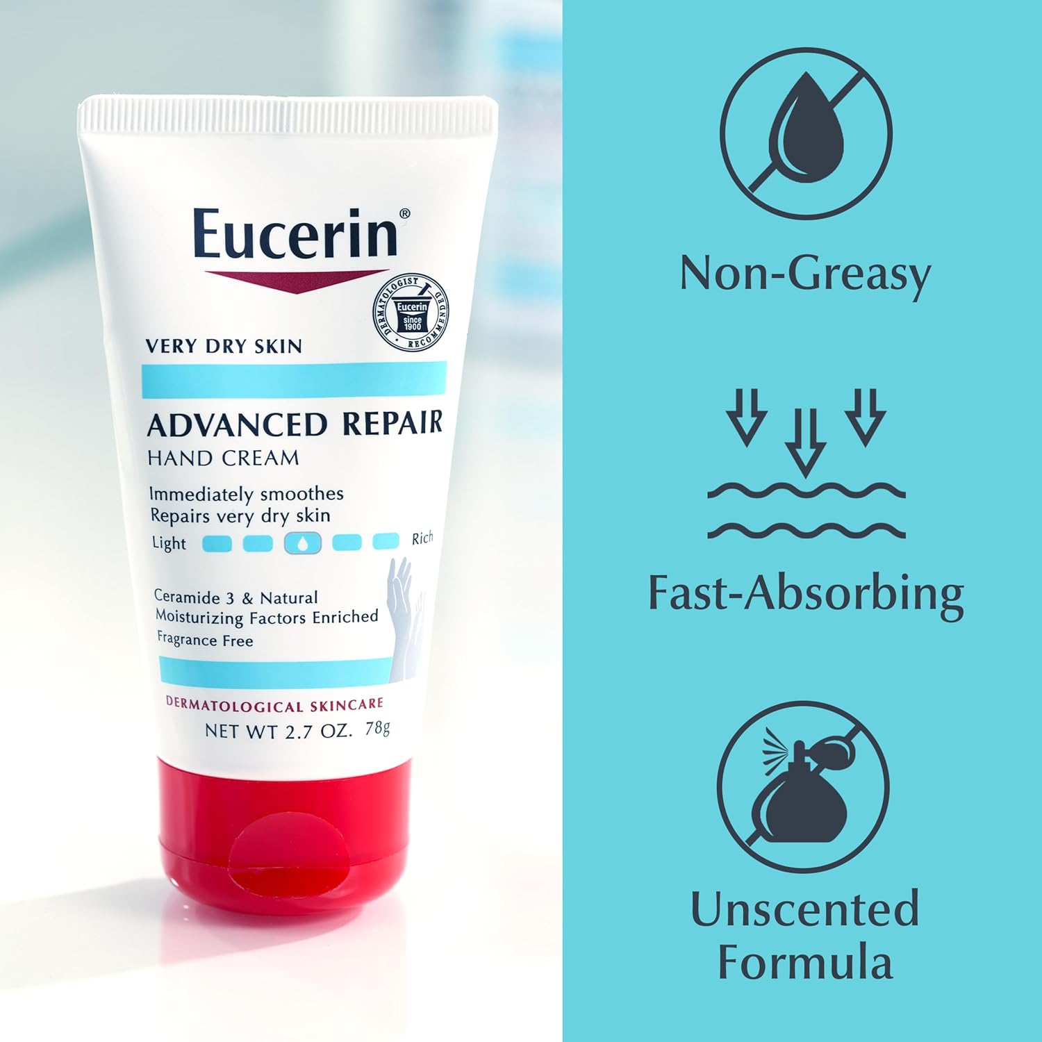 Eucerin Advanced Repair Hand Cream – Clean, Fragrance-Free Essentials Tube