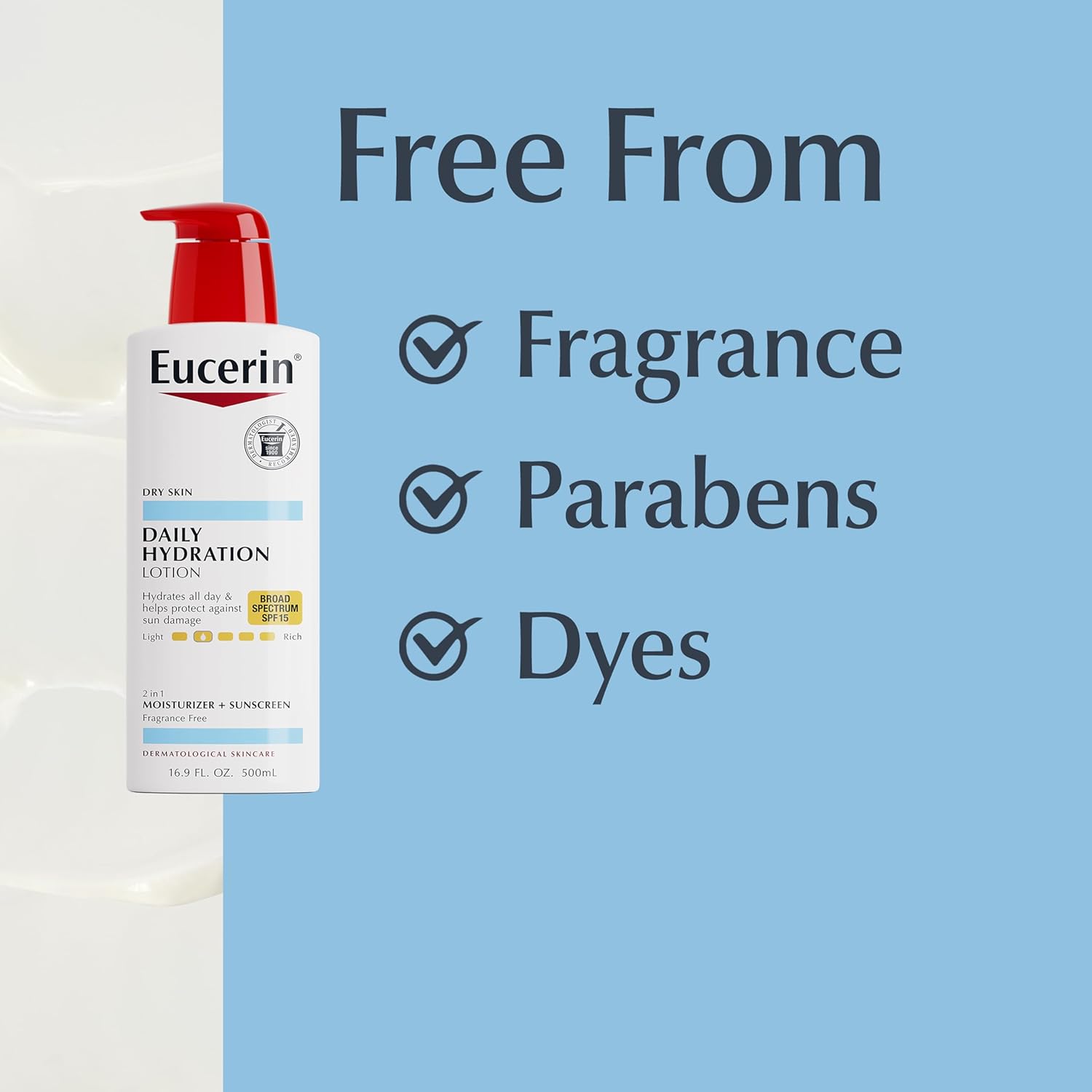 Eucerin Daily Hydration Lotion – Safe, Gentle Full-Body Moisturizer for Sensitive & Reactive Skin