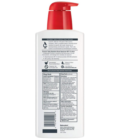 Eucerin Daily Hydration Lotion – Safe, Gentle Full-Body Moisturizer for Sensitive & Reactive Skin