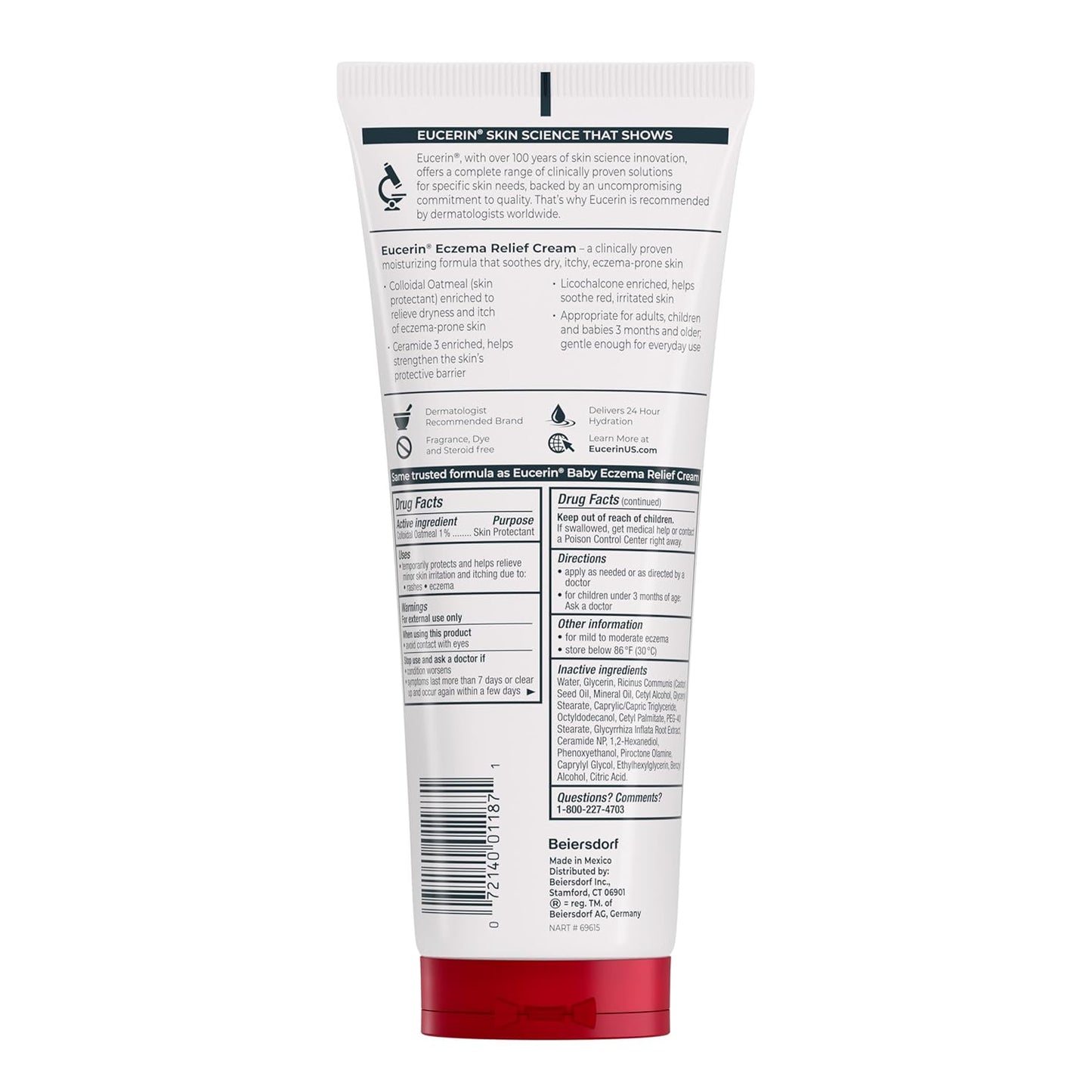 Eucerin Eczema Relief Body Cream – Safe for Baby Nursery & Playroom, Steroid-Free Daily Moisturizer