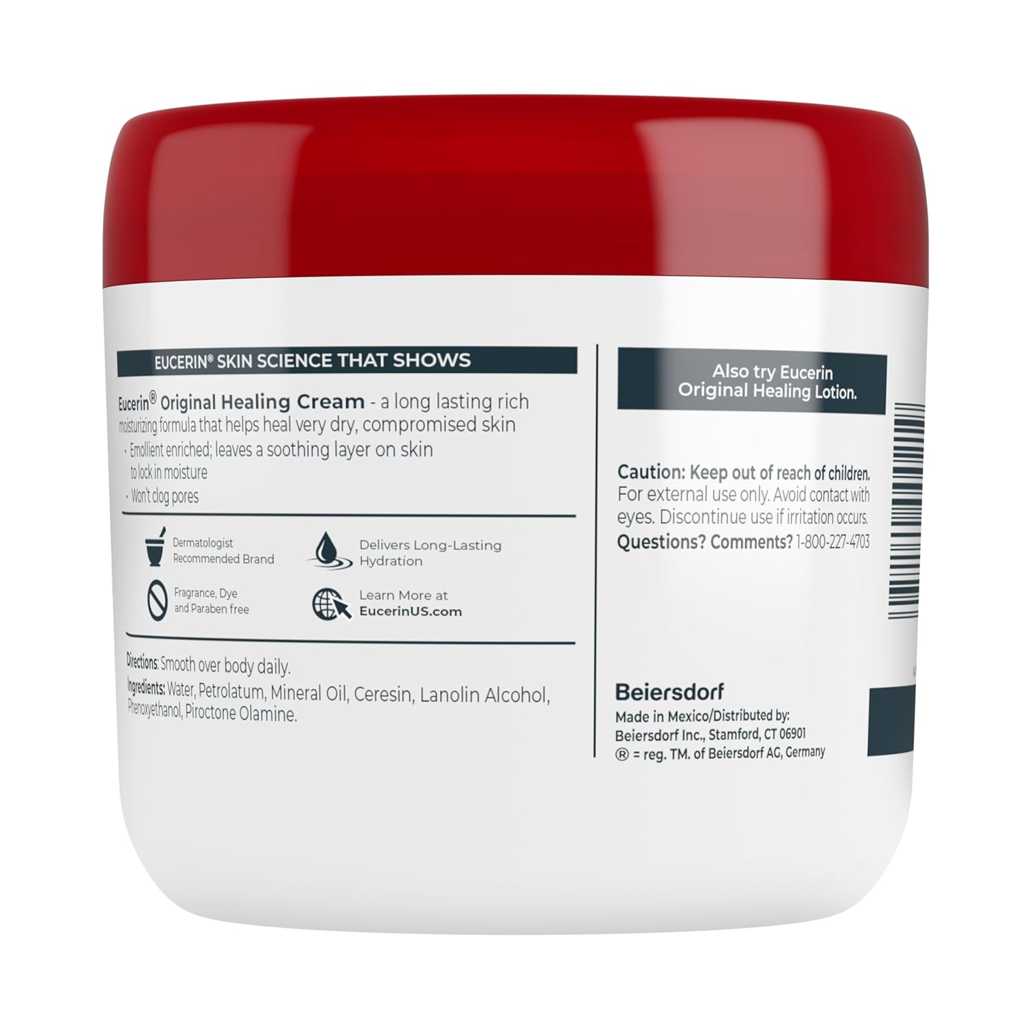 Eucerin Original Healing Cream – Soothing Nighttime Moisturizer for Your Daily Self-Care Ritual