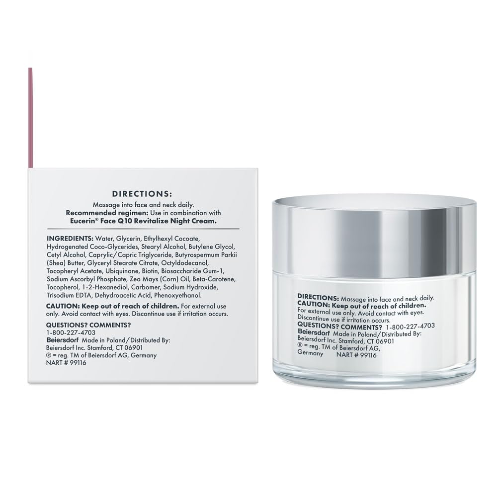 Eucerin Q10 Anti-Wrinkle Face Cream – Fragrance-Free Formula for Sensitive Skin Protection