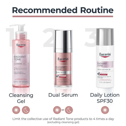 Eucerin Radiant Tone Daily Face Lotion SPF 30 – One-Step Dark Spot & Sun Protection for Uncluttered Routines