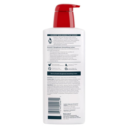 Eucerin Roughness Relief Body Lotion – 16.9 FL OZ Pump Bottle for Campers, Hikers, and Travelers with Dry Outdoor Skin