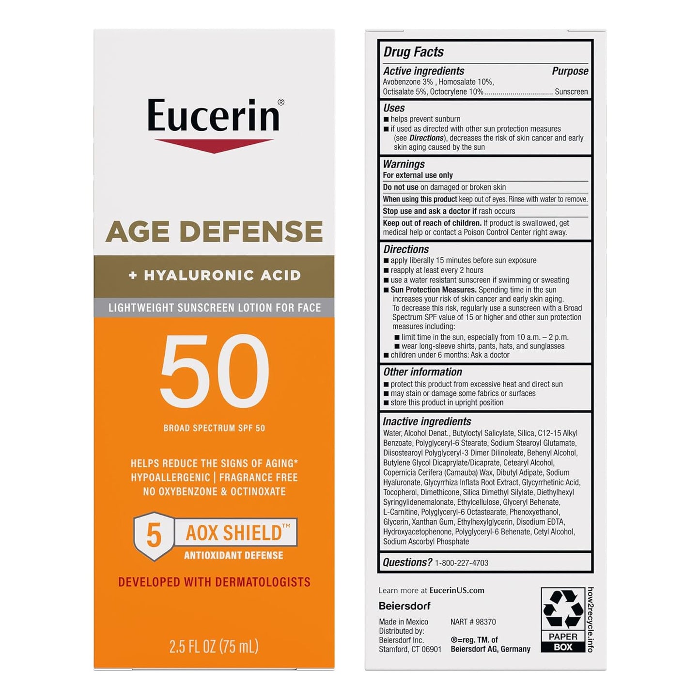 Eucerin Sun Age Defense SPF 50 – Portable TSA-Friendly Sunscreen for Weekend Getaways