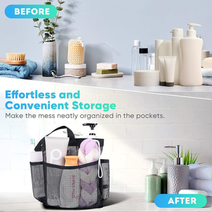 EUDELE Lightweight Shower Caddy 1.06 oz – Less-Is-More Beach and Gym Tote in Solid Black and Pastel Colors