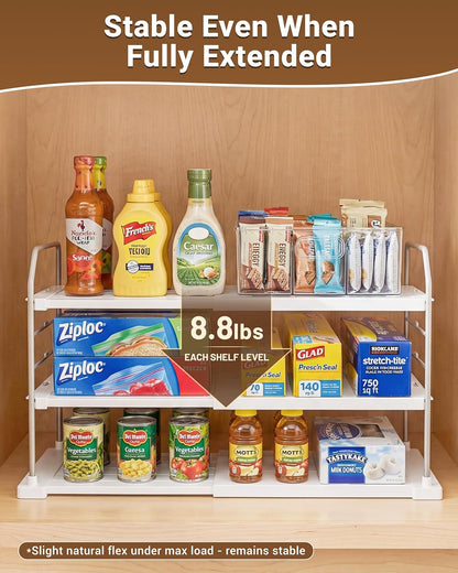 EVERIE Decorative 3-Tier Carbon Steel Pantry Organizer for Stylish Kitchen Countertop Display of Jars and Wrap Boxes