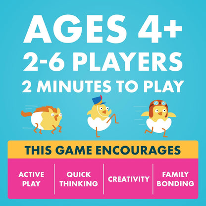 Exploding Kittens Hurry Up Chicken Butt Card Game – Screen-Free Wind-Down Activity for Kids After School, Mindful Movement Play