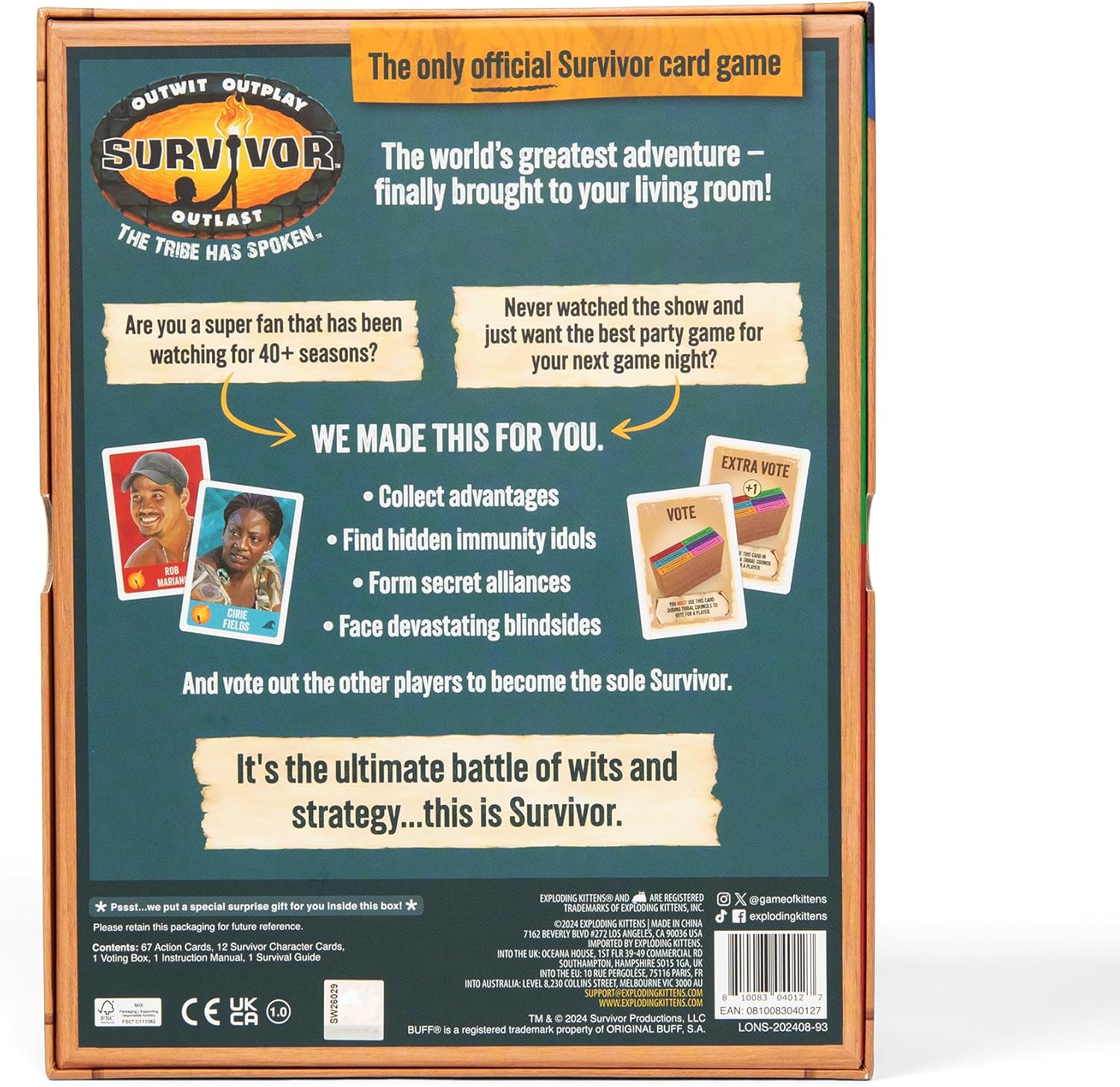 Exploding Kittens Survivor: The Tribe Has Spoken – Holiday Stocking Stuffer and Pop-Culture Collector Gift Under $30