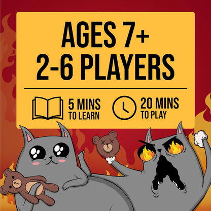 Exploding Kittens: The Board Game – Safe Family Game Night Pick for Kids Ages 7+, Parent-Approved No-Small-Parts Strategy Board