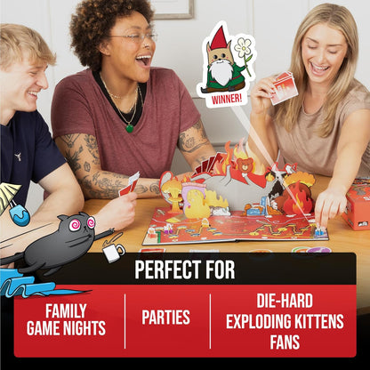 Exploding Kittens: The Board Game – Safe Family Game Night Pick for Kids Ages 7+, Parent-Approved No-Small-Parts Strategy Board