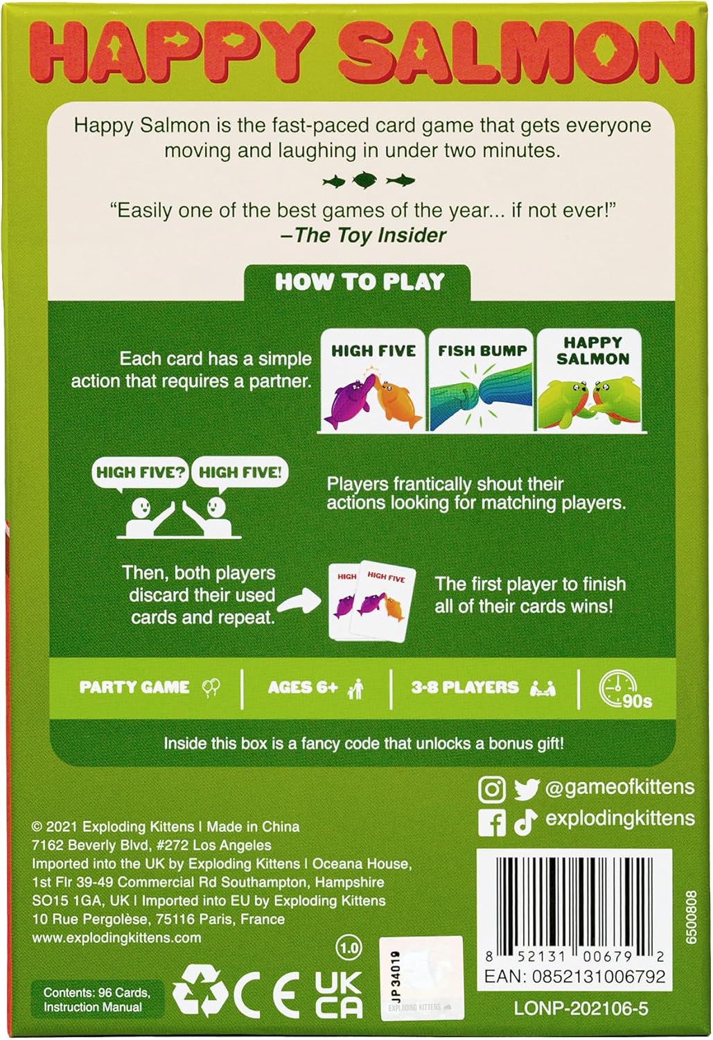 Exploding Kittets Happy Salmon Screen-Free Wellness Game for Daily Family Wind-Down | 90 Seconds of Laughter, Movement, and Stress Relief