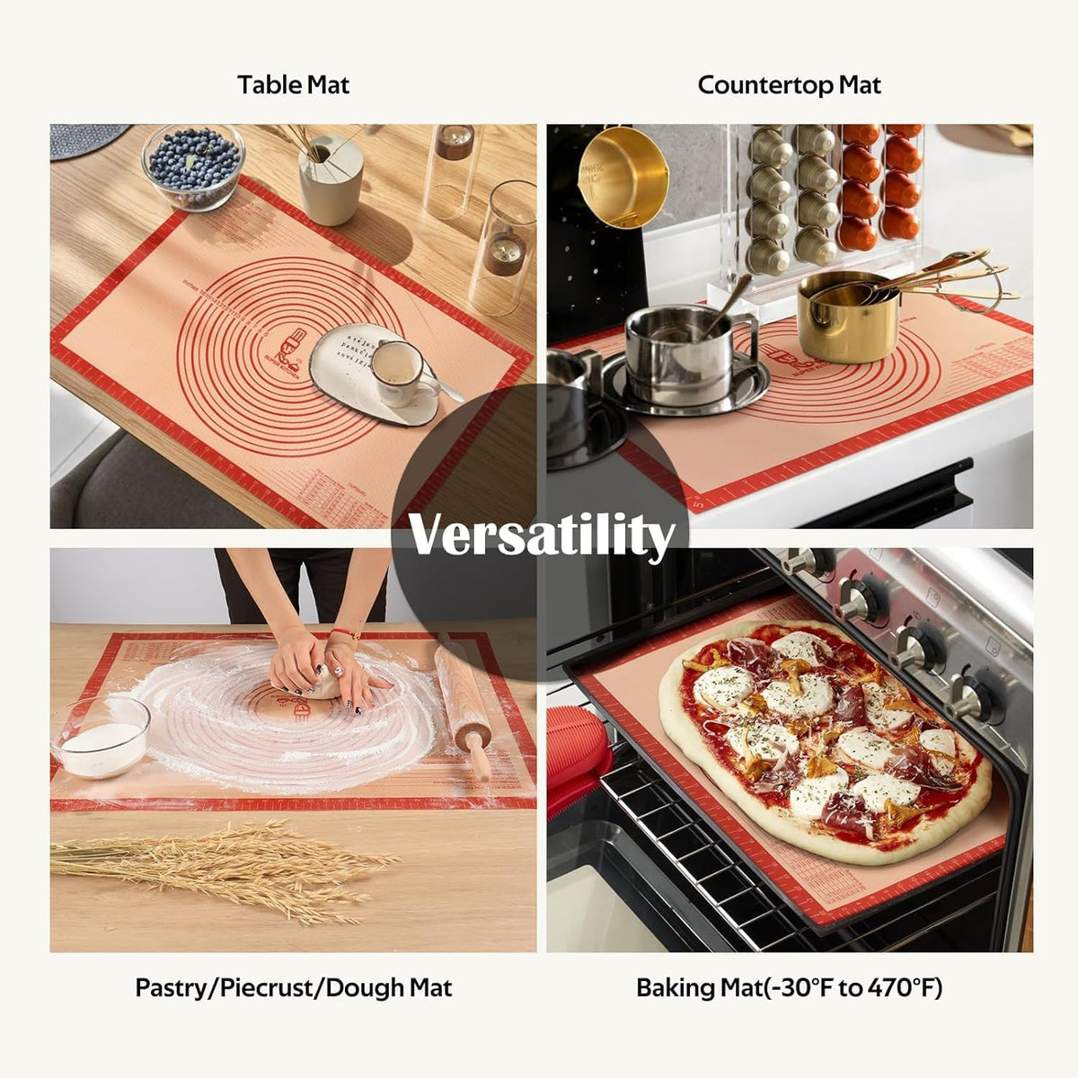 Extra Large Non-Slip Baking Mat – Comfortable Counter Surface for Relaxing Weekend Bread Making