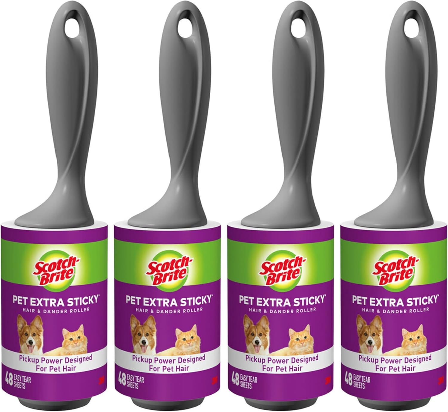 extra sticky adhesive surface rated 50% stickier than standard scotch-brite rollers