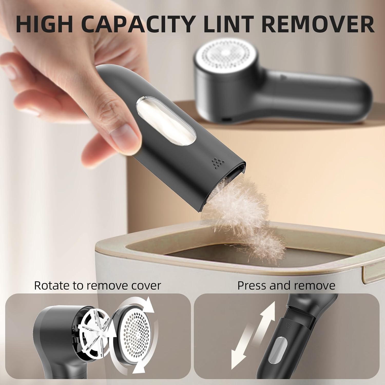 Fabric Shaver, Electric Lint Remover – Mindful Self-Care Ritual, Rechargeable Sweater Defuzzer for a Calming Wardrobe Reset in Birch