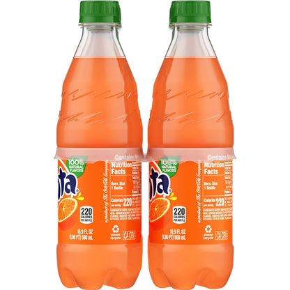 Fanta Orange Soda – Picnic and BBQ Beverage, 6 Pack of 16.9 fl oz Portable Bottles