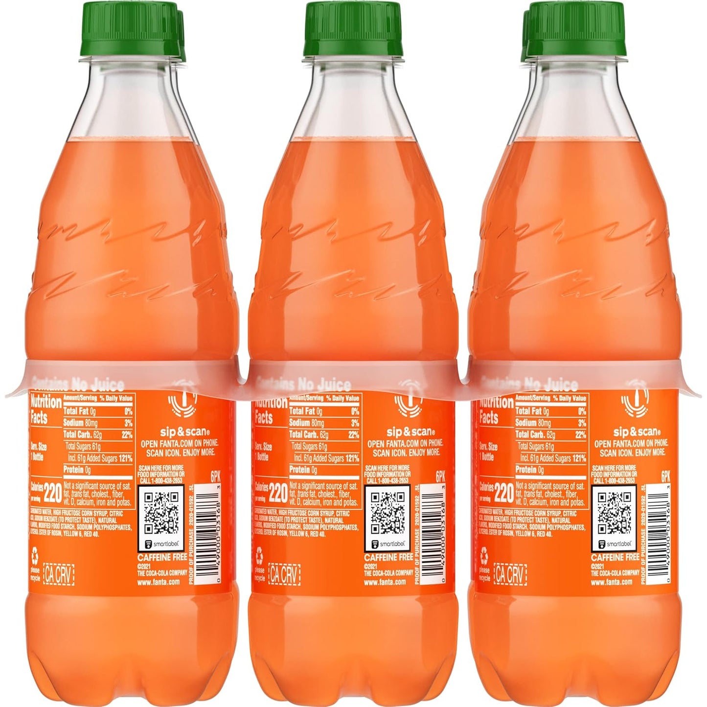Fanta Orange Soda – Picnic and BBQ Beverage, 6 Pack of 16.9 fl oz Portable Bottles