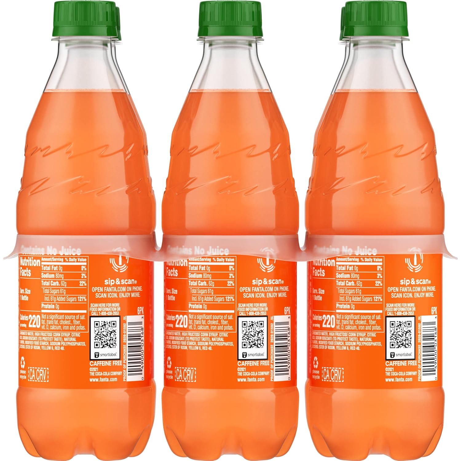 Fanta Orange Soda – Picnic and BBQ Beverage, 6 Pack of 16.9 fl oz Portable Bottles