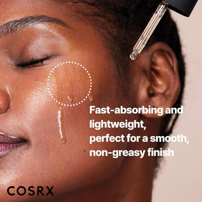 fast-absorbing, non-sticky serum finish in a 1.7 fl oz dropper bottle