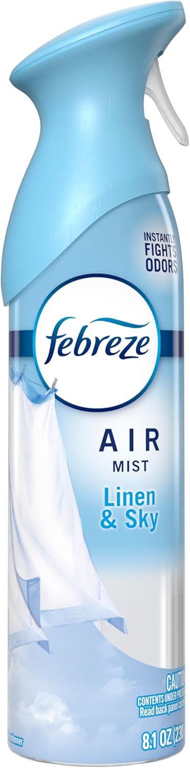 Febreze Air Mist Air Freshener Spray – Wind-Down Ritual for Bedroom and Bath, Linen & Sky Scent 8.1oz Pack of 6