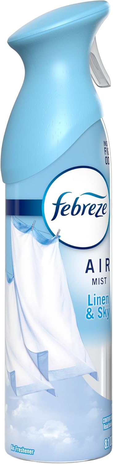 Febreze Air Mist Air Freshener Spray – Wind-Down Ritual for Bedroom and Bath, Linen & Sky Scent 8.1oz Pack of 6