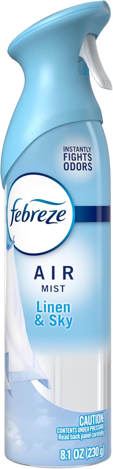 Febreze Air Mist Air Freshener Spray – Wind-Down Ritual for Bedroom and Bath, Linen & Sky Scent 8.1oz Pack of 6