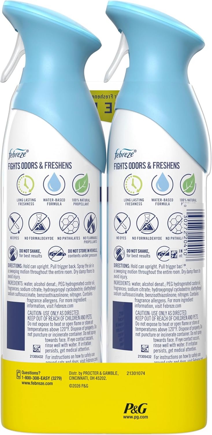 Febreze Air Mist Deodorizer – Child-Friendly Odor Neutralizing Spray for Playroom, Bedroom and Pet Areas