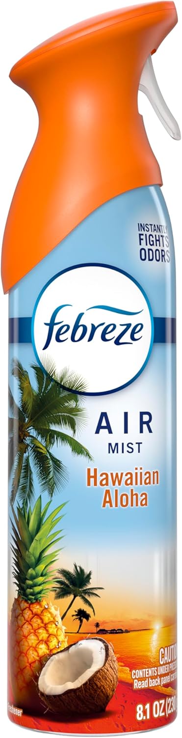 Febreze Air Mist Hawaiian Aloha – Aromatherapy Mist for Bedtime Wind-Down Ritual, 8.1oz 6-Pack
