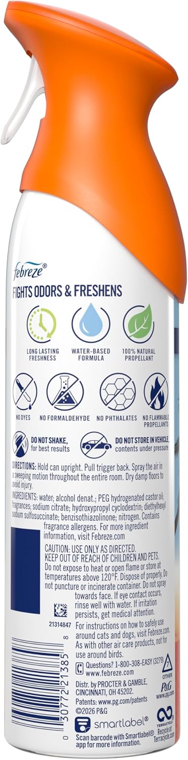 Febreze Air Mist Hawaiian Aloha – Aromatherapy Mist for Bedtime Wind-Down Ritual, 8.1oz 6-Pack