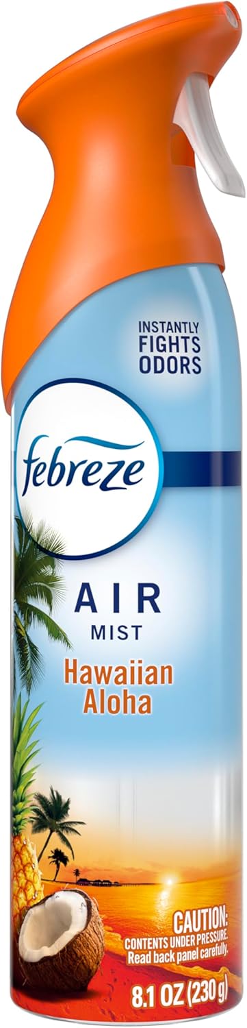 Febreze Air Mist Hawaiian Aloha – Aromatherapy Mist for Bedtime Wind-Down Ritual, 8.1oz 6-Pack