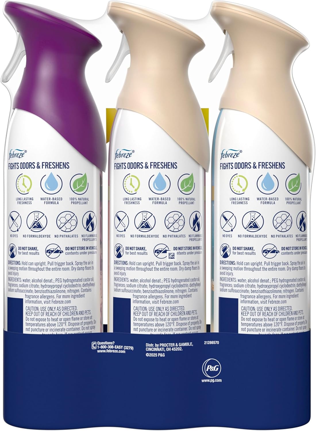 Febreze Air Mist Variety Pack – Calming Bedroom Wind-Down Ritual, Lilac Sunrise Summer Peaches Mango Splash Trio