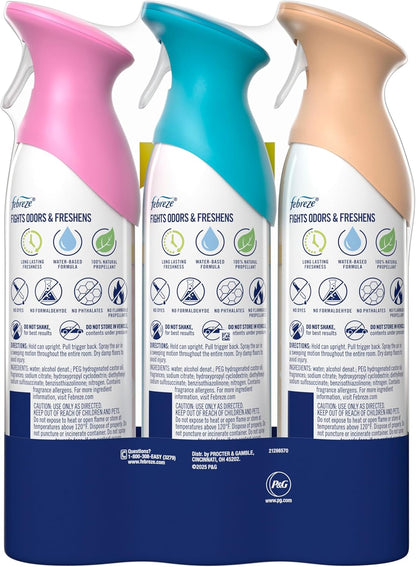 Febreze Air Mist Variety Pack – Long-Lasting Aromatherapy Spray for Yoga Room and Meditation Space, Soothe & Restore Scent