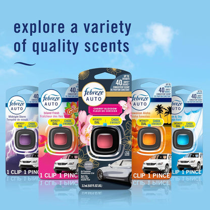 Febreze Car Air Freshener Vent Clip – Thoughtful Stocking Stuffer and Birthday Gift for Car Owners, Unstopables Fresh Scent, 4 Count