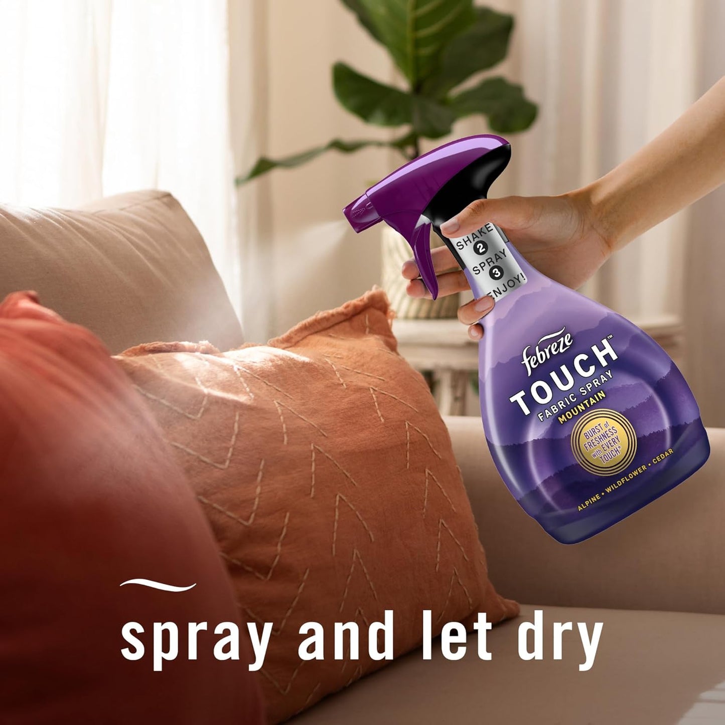 Febreze Touch Fabric Spray – Designer Living Room Scent Enhancer, Premium Upholstery Refresh for High-End Homes