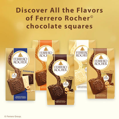 Ferrero Rocher Milk Hazelnut Squares – Streamlined Pantry Treat for Intentional Snacking, 60 Individually Wrapped Pack