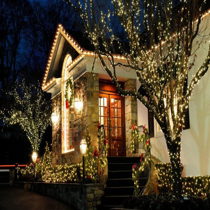 Festive Lights 5mm Wide Angle LED String Lights 25ft - Soft Warm White Glow for Bookshelves Window and Living Room Ambiance