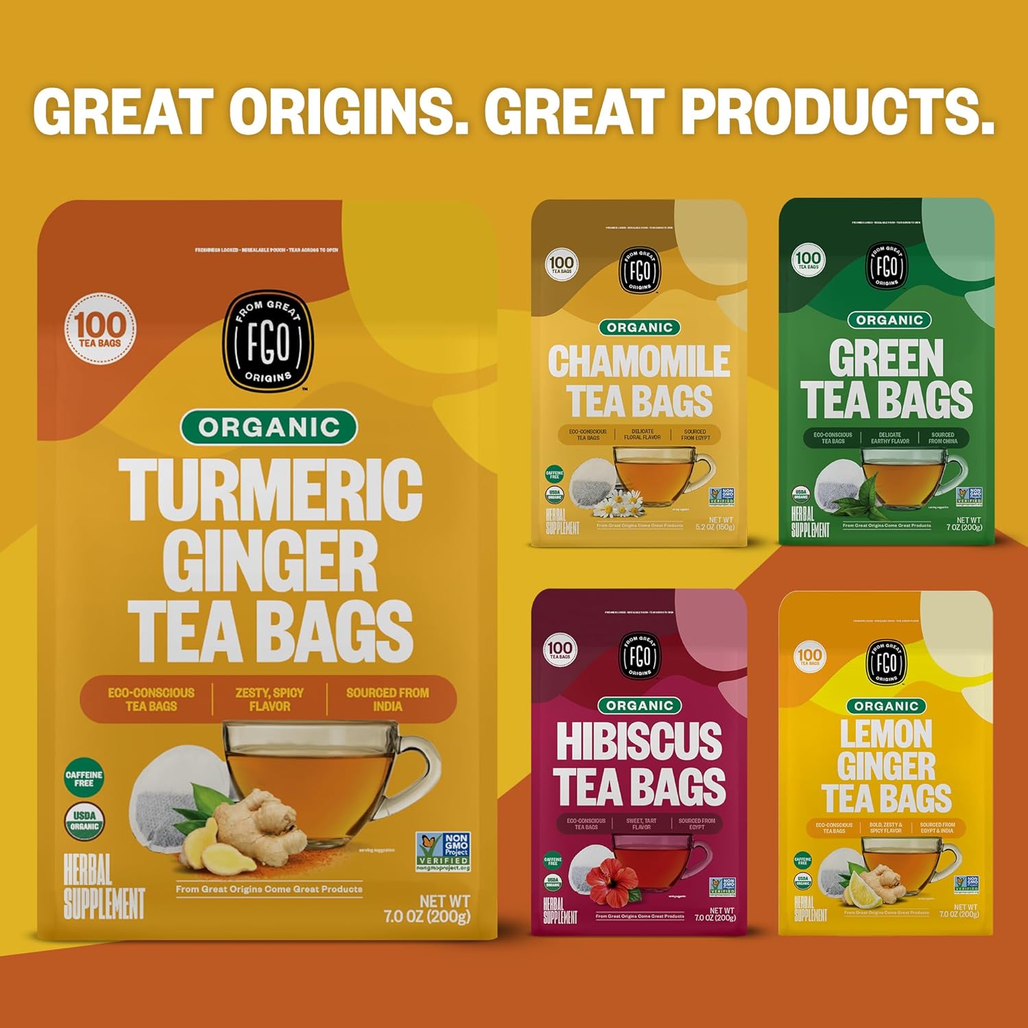 FGO Organic Turmeric Ginger Tea – Anti-Inflammatory Daily Ritual for Morning Wellness Routines