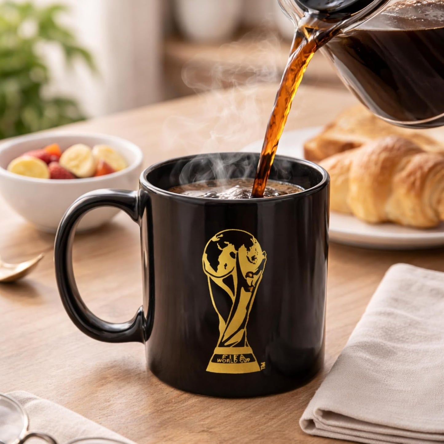 FIFA World Cup 2026 Souvenir Mug - 12oz Etched Emblem Ceramic Cup - Holiday and Father's Day Gift for Football Lovers