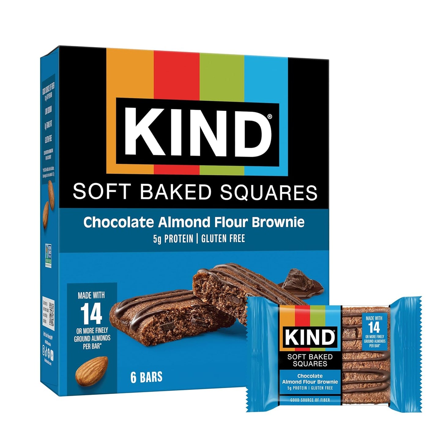 finely ground almond flour as the #1 ingredient (14+ almonds per bar)